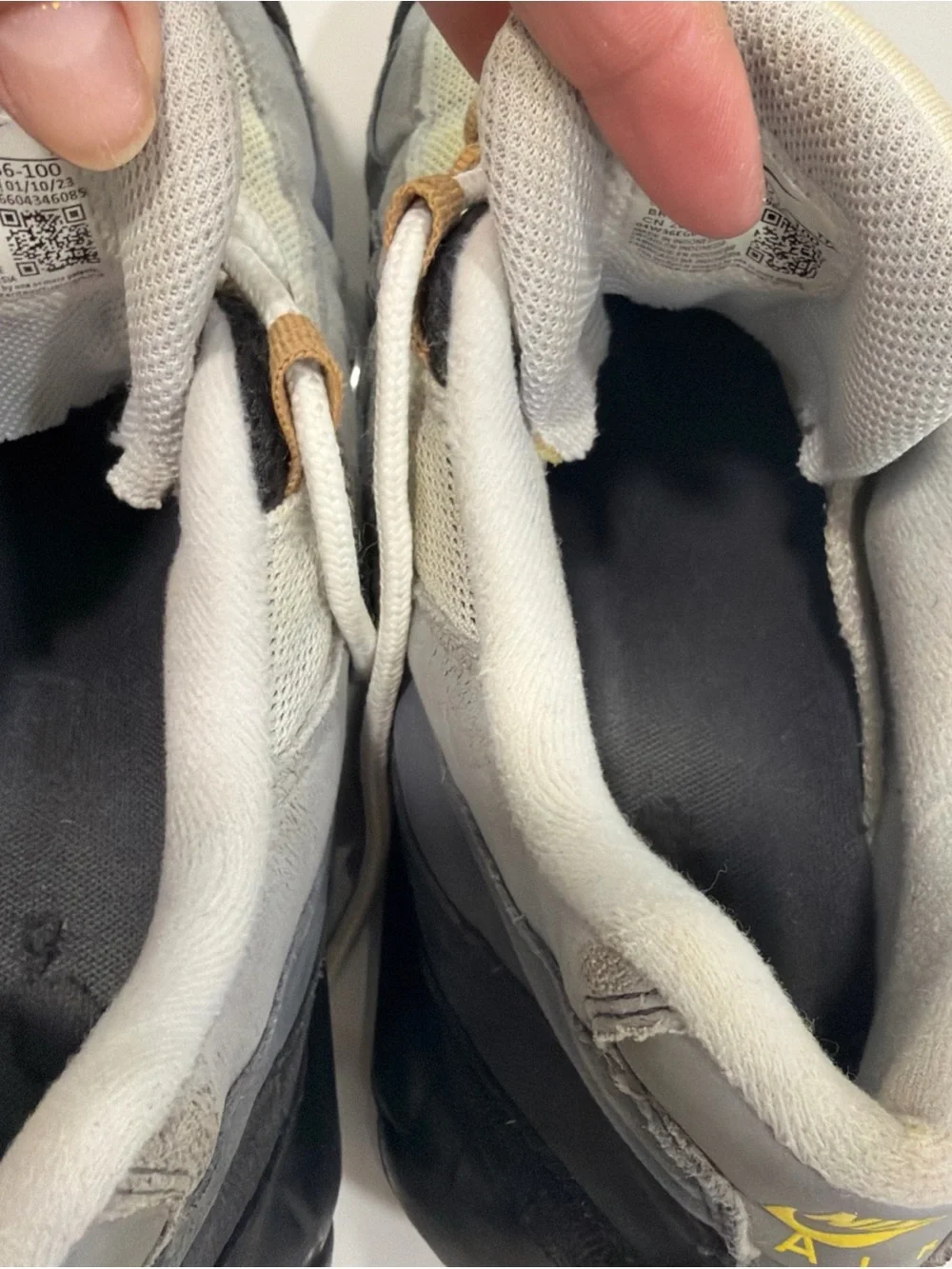 Nike Men's Black Gray Tan Air Max Sneakers with Yellow Logo